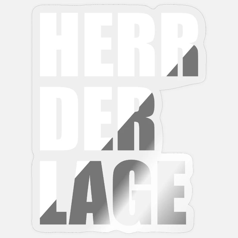 Herr der Lage - Sticker Größe S (10 x 10 cm) - Transparent glänzend