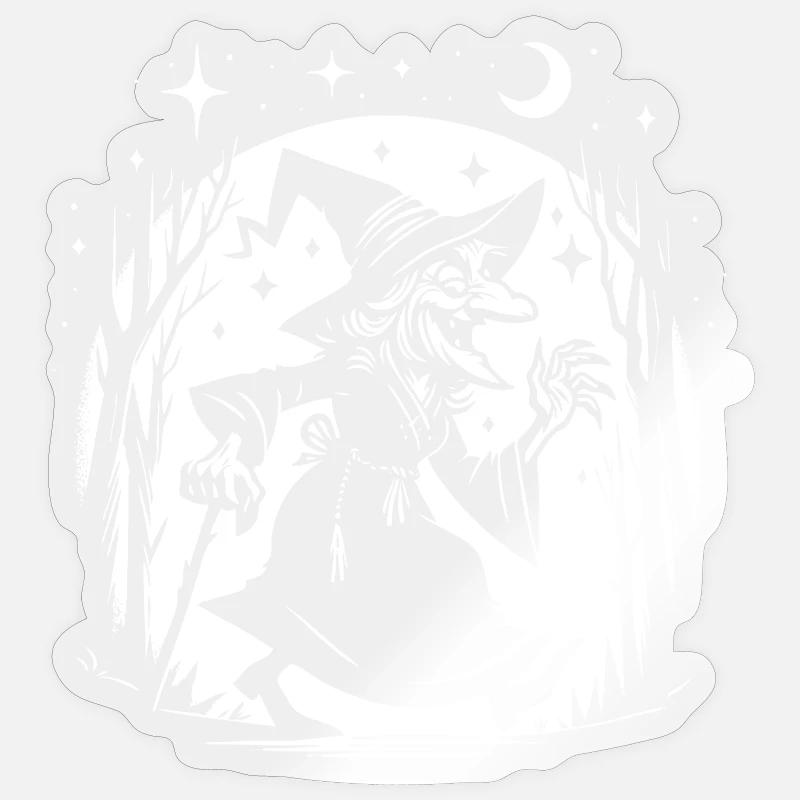 Funny Witch Design – Comic Fun Sticker size S (10 x 10 cm)