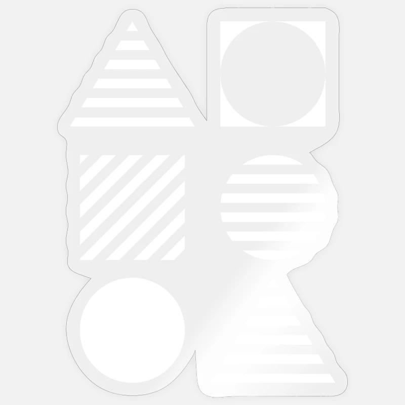 Geometric Grid Monochrome - Sticker size S (10 x 10 cm) - transparent glossy