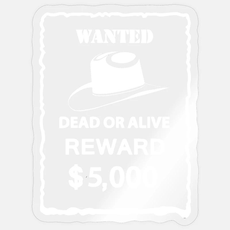WANTED - Sticker Größe S (10 x 10 cm) - Transparent glänzend