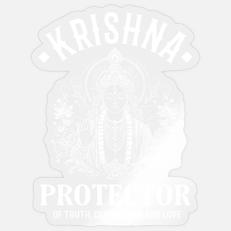 Krishna – Indische Gottheit Design - Sticker Größe S (10 x 10 cm) - Transparent glänzend