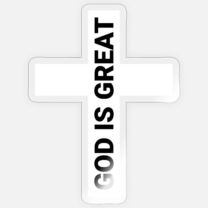Dieu est grande croix - Sticker taille S (10 x 10 cm) - brillant transparent