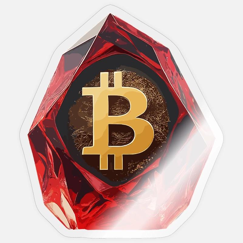 Edelstein Bitcoin Symbol Kryptowährung - Sticker Größe S (10 x 10 cm) - Transparent glänzend