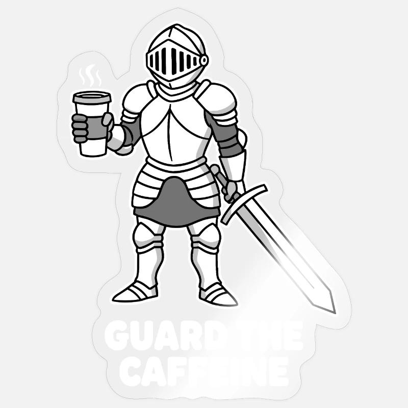Kaffeekämpfer Ritter Sticker Größe S (10 x 10 cm)
