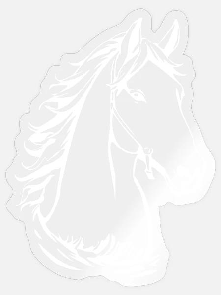Pferdekopf Pferd Reiten Mädchen Geschenk - Sticker Größe S (10 x 10 cm) - Transparent glänzend
