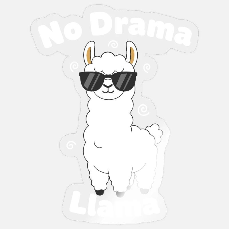 Pas de drame lama - Sticker taille S (10 x 10 cm) - brillant transparent