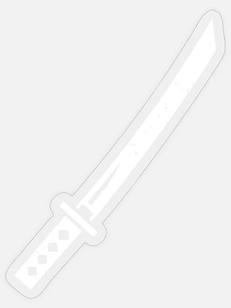 Katana Schwert Samurai Waffe Vektor - Sticker Größe S (10 x 10 cm) - Transparent glänzend
