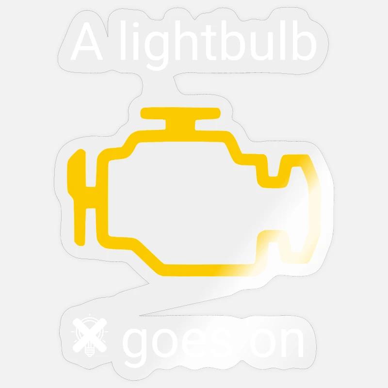 Car funny line check engine light vehicle - Sticker Größe S (10 x 10 cm) - Transparent glänzend
