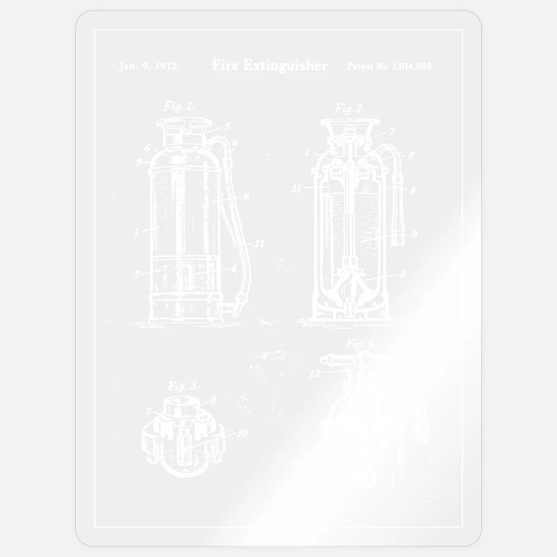 Cadeau de plan d’extincteur - Sticker taille S (10 x 10 cm) - brillant transparent