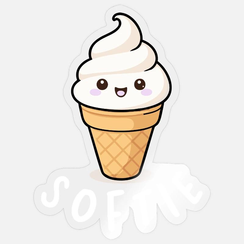 Softie Softeis Liebe Minimal Statement - Sticker size S (10 x 10 cm) - transparent glossy