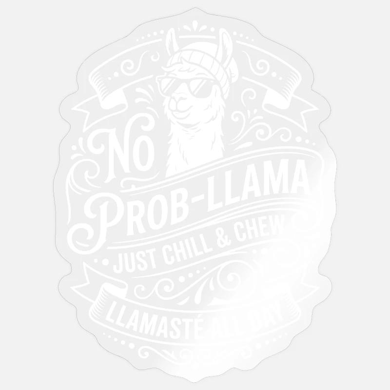No Prob-Llama Chill & Chew Sticker Größe S (10 x 10 cm)