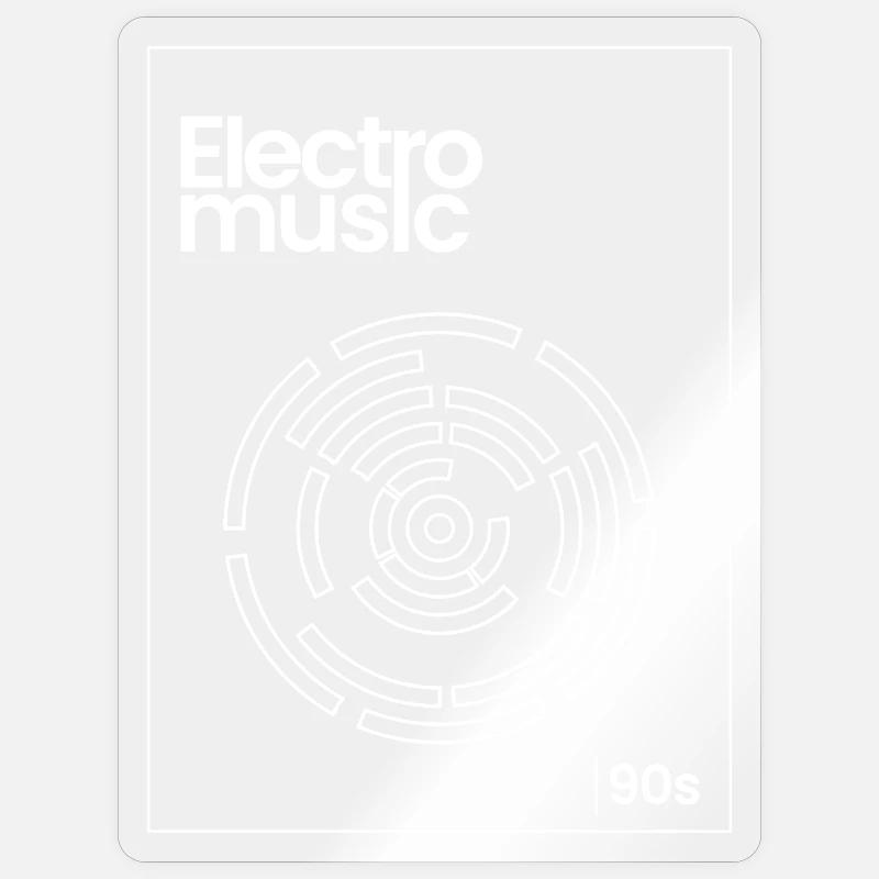 Electro Maze 90s Techno Tee - Sticker size S (10 x 10 cm) - transparent glossy