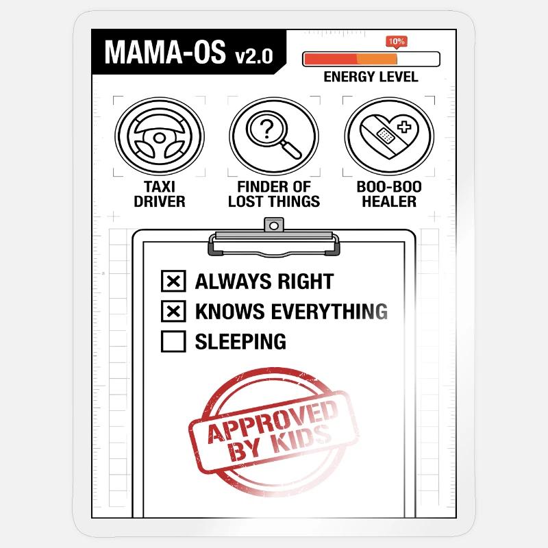 Système d’exploitation Mama-OS v2.0 - Sticker taille S (10 x 10 cm) - brillant transparent