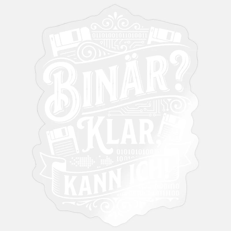 Binary, Clear, I Can – Tech Humor Sticker size S (10 x 10 cm)