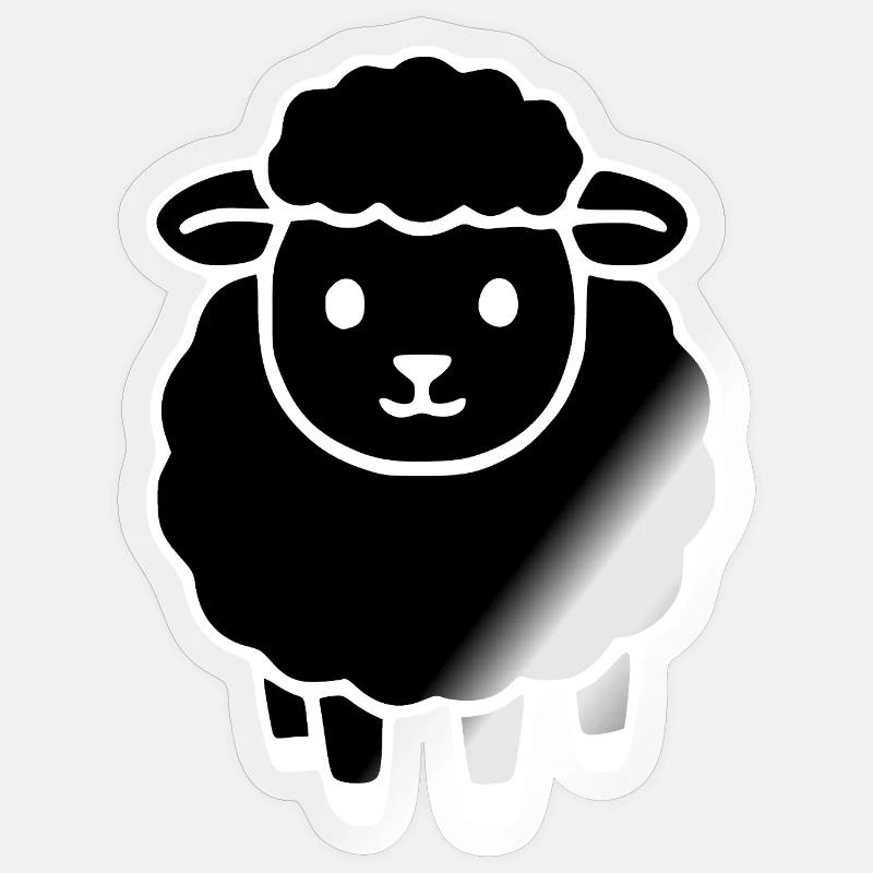 schwarzes Schaf - Sticker Größe S (10 x 10 cm) - Transparent glänzend