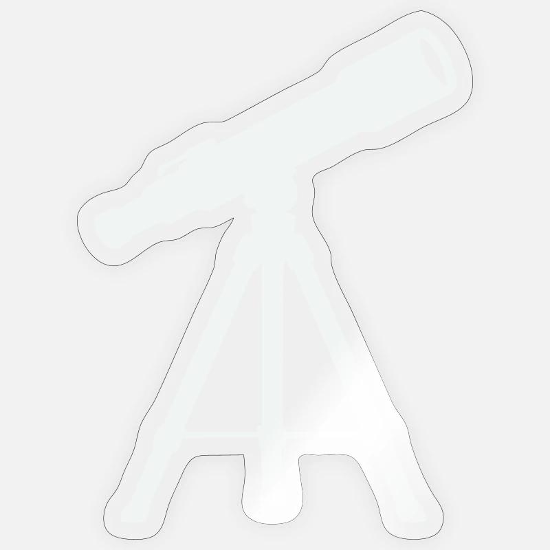 Télescope sur trépied – Nuit étoilée - Sticker taille S (10 x 10 cm) - brillant transparent