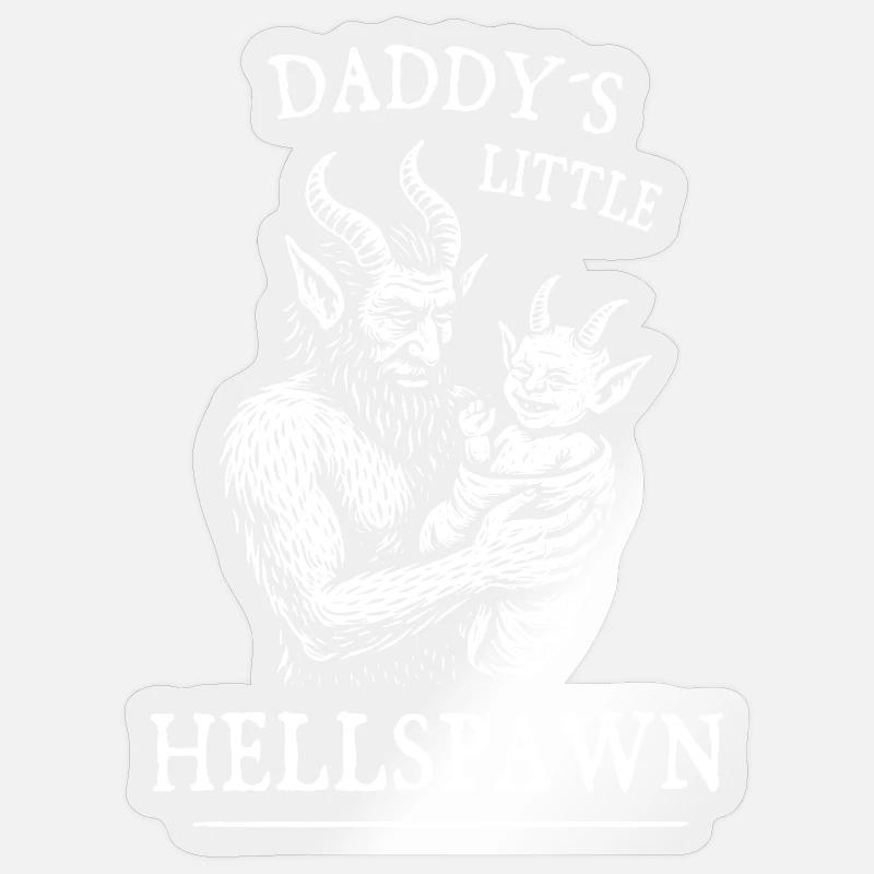 Daddy’s Little Hellspawn - Sticker Größe S (10 x 10 cm) - Transparent glänzend
