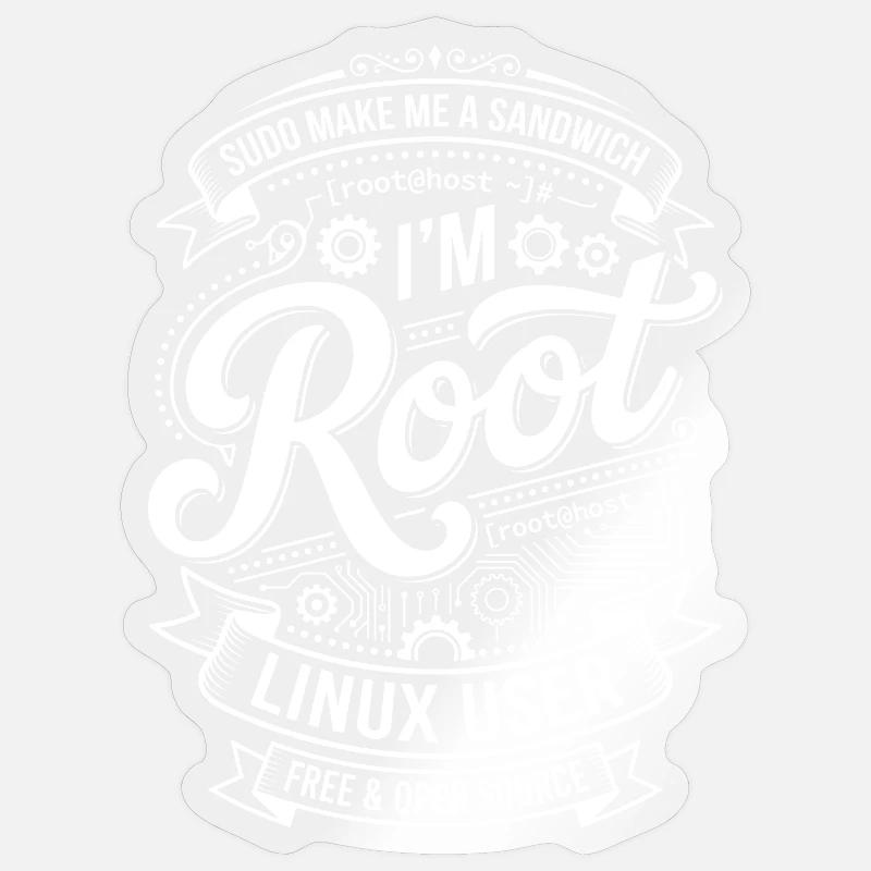 Ich bin Root – Linux User - Sticker Größe S (10 x 10 cm) - Transparent glänzend