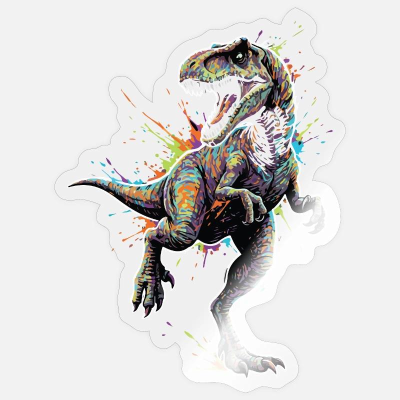 T-Rex_Apex_Explosion_Couleurs_Neon Sticker size S (10 x 10 cm)
