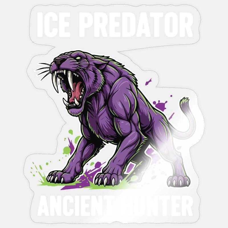 Smilodon Predator Ancient Hunter - Sticker size S (10 x 10 cm) - transparent glossy