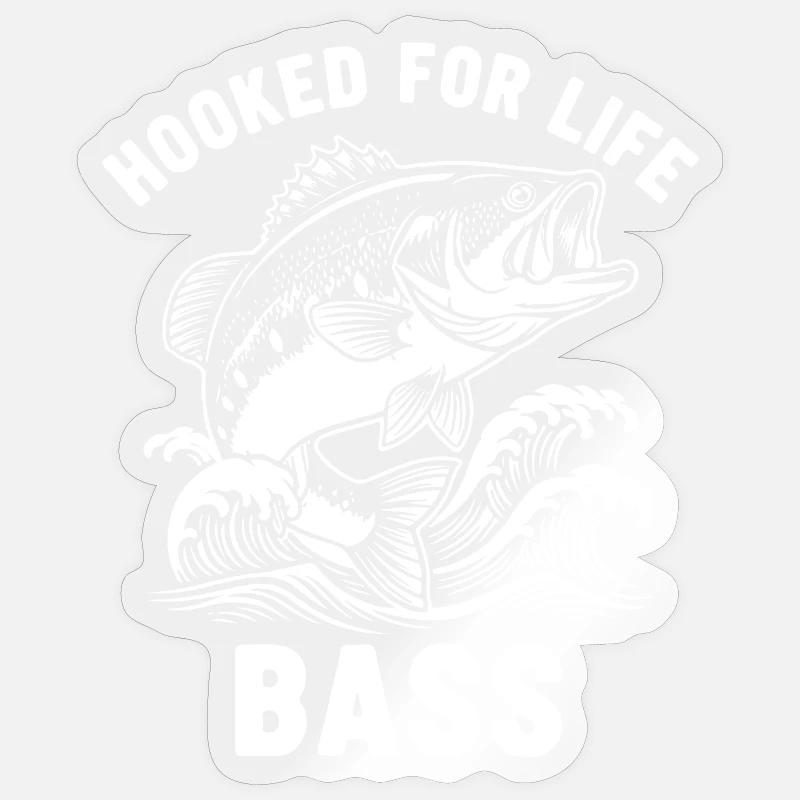 Passion Pêche Rivière Bar Blanc - Sticker taille S (10 x 10 cm) - brillant transparent