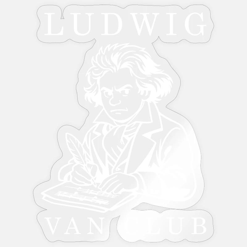 Beethoven - Sticker size S (10 x 10 cm) - transparent glossy