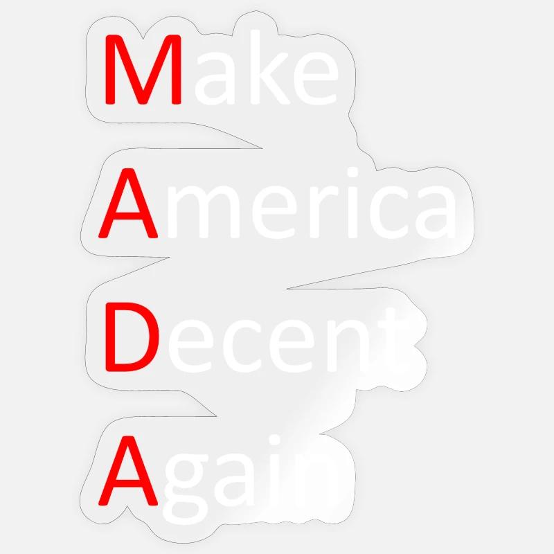Make_America_Decent_Again - Sticker Größe S (10 x 10 cm) - Transparent glänzend