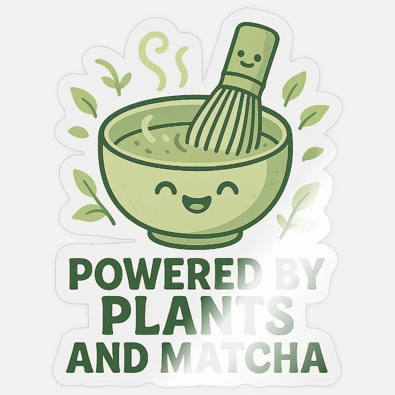 Énergie matcha provenant des centrales - Sticker taille S (10 x 10 cm) - brillant transparent