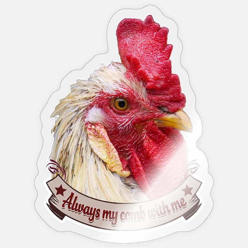 Kamm Hahnendesign prächtiger Hahn Hühner - Sticker Größe S (10 x 10 cm) - Transparent glänzend