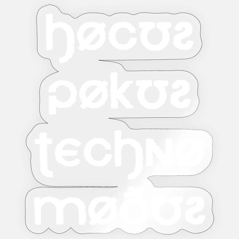 Hocus Pocus Techno Modus Font - Sticker Größe S (10 x 10 cm) - Transparent glänzend