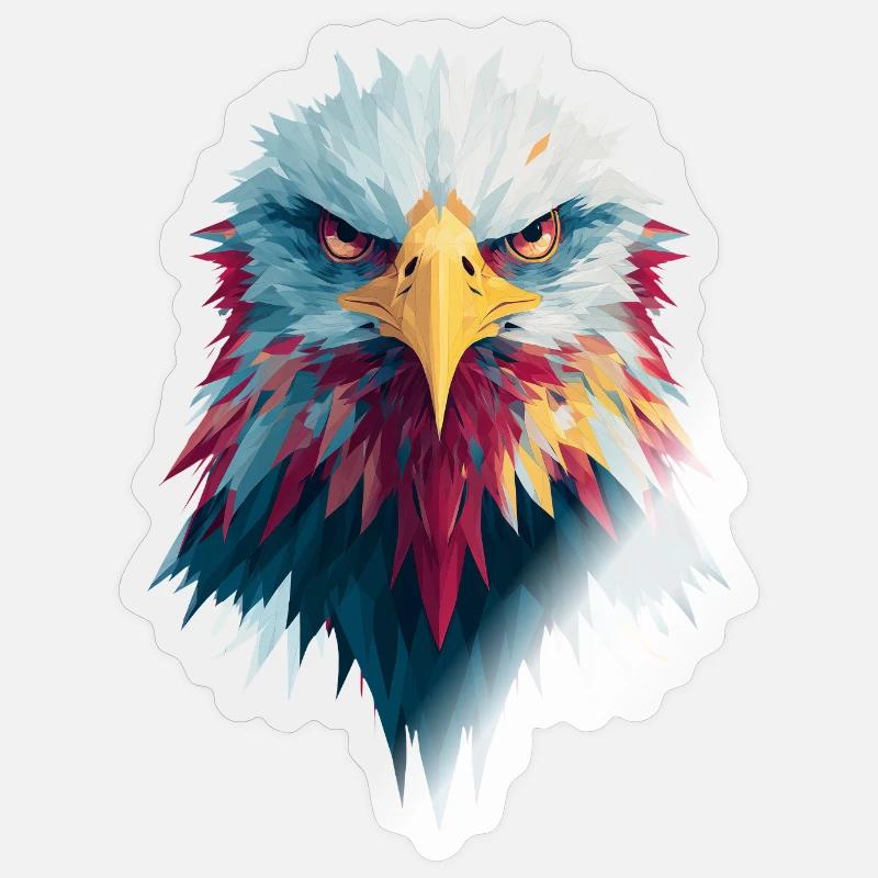 Aigle impressionnant regard perçant - Sticker taille S (10 x 10 cm) - brillant transparent