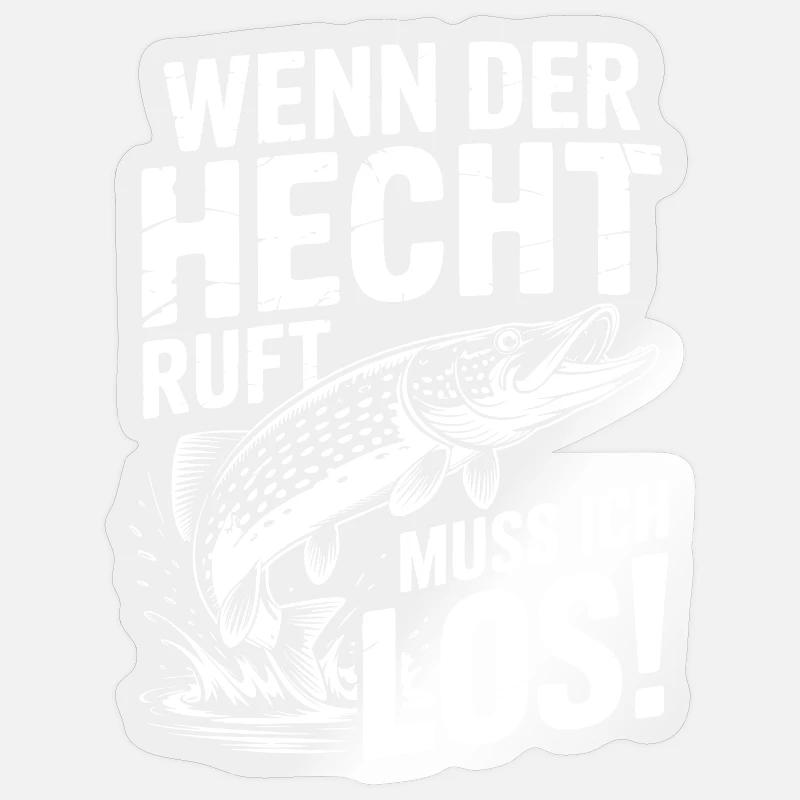 Der Hecht ruft! - Sticker Größe S (10 x 10 cm) - Transparent glänzend