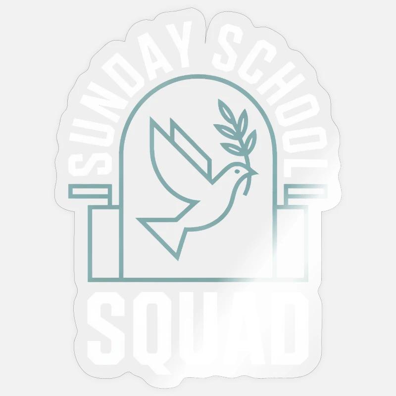 Équipe d’école du dimanche - Sticker taille S (10 x 10 cm) - brillant transparent