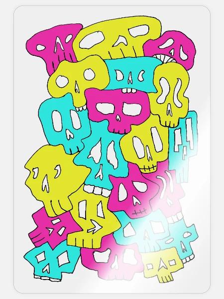 Skulls (CMYK) - Sticker Größe S (10 x 10 cm) - Transparent glänzend