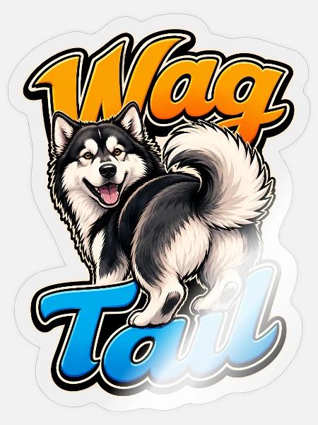 Alaskan Malamute - Sticker Größe S (10 x 10 cm) - Transparent glänzend