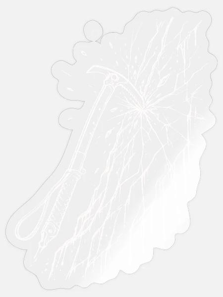 Eisklettern - Sticker Größe S (10 x 10 cm) - Transparent glänzend