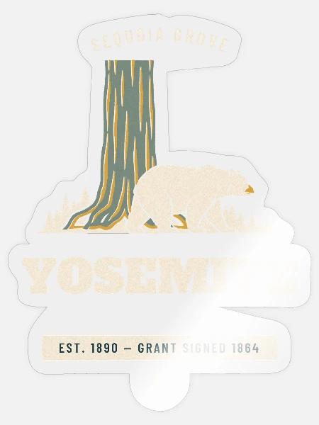 Yosemite-Nationalpark Schwarzbär - Sticker Größe S (10 x 10 cm) - Transparent glänzend