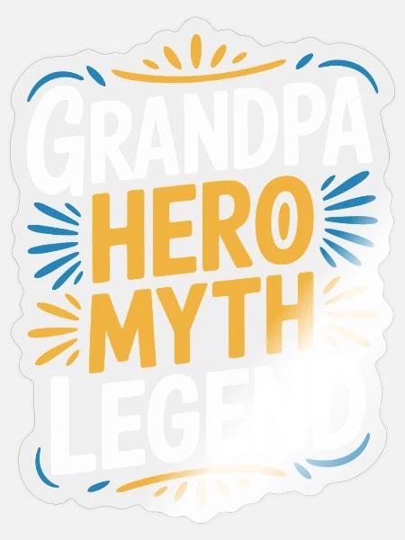 Opa-Helden-Mythos Legende - Sticker Größe S (10 x 10 cm) - Transparent glänzend