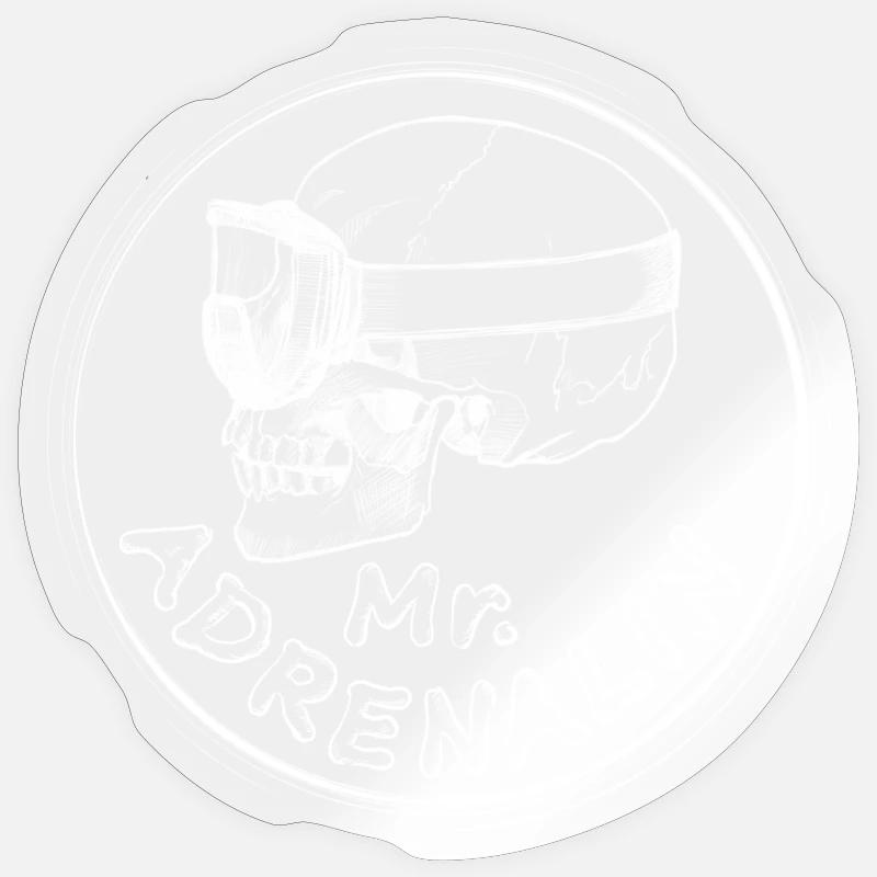 Mr. Adrenalin - Sticker Größe S (10 x 10 cm) - Transparent glänzend