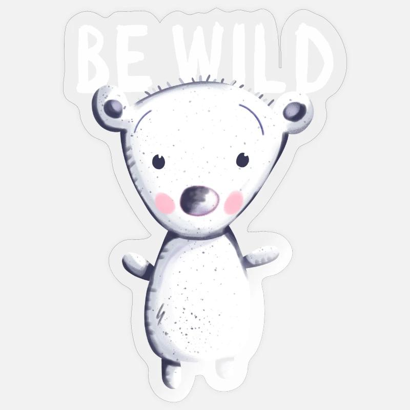 Be Wild Eisbär - Bär - Bärchen - Teddy - Baby - Sticker Größe S (10 x 10 cm) - Transparent glänzend
