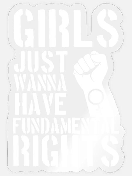 Mädchen möchten Grundrechte-Hemd gerade haben - Sticker Größe S (10 x 10 cm) - Transparent glänzend