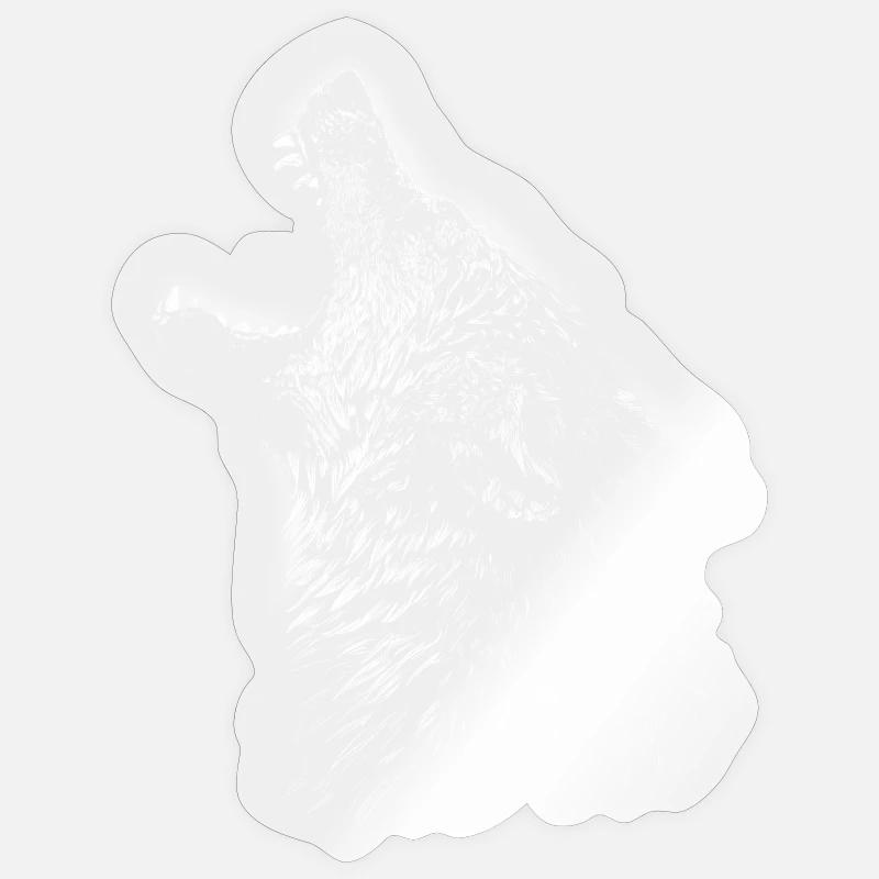 Loup - Sticker taille S (10 x 10 cm) - brillant transparent