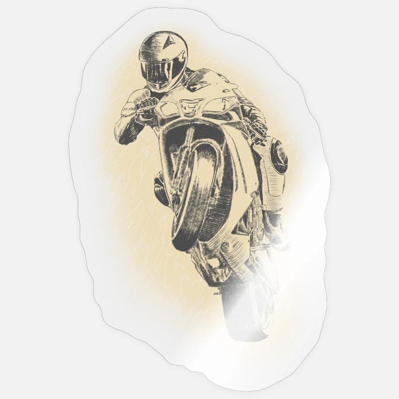 motorcycle - Sticker taille S (10 x 10 cm) - brillant transparent