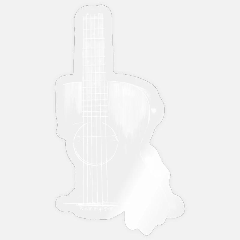 Guitar - Sticker formato S (10 x 10 cm) - trasparente lucido
