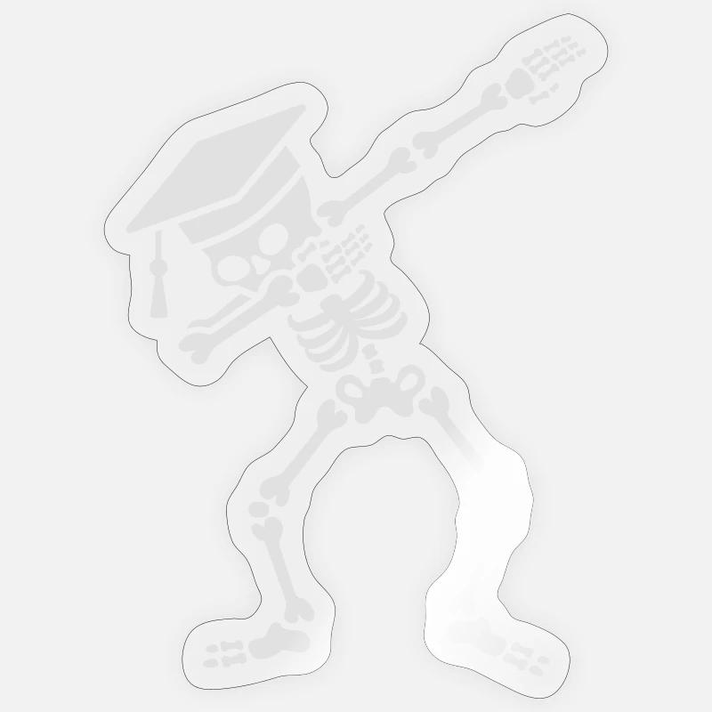 Dab skeleton dabbing student - pass exams - Sticker size S (10 x 10 cm) - transparent glossy