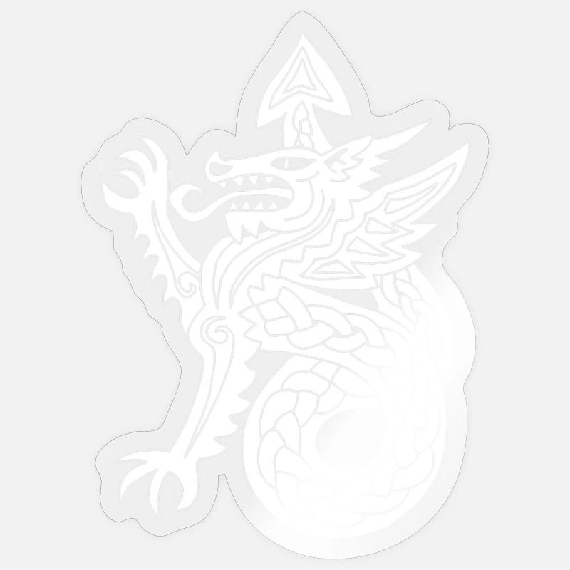 White Dragon - Sticker size S (10 x 10 cm) - transparent glossy