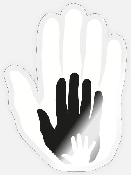 Baby Hand in Hand - Sticker Größe S (10 x 10 cm) - Transparent glänzend