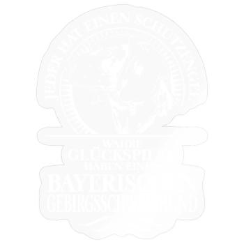 BAYERISCHER GEBIRGSSCHWEISSHUND Schutzengel Spruch - Sticker Größe S (10 x 10 cm) - Transparent glänzend - Vorne