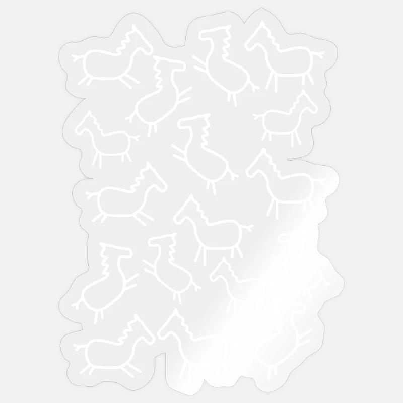 Pferde viele Pferde - Sticker Größe S (10 x 10 cm) - Transparent glänzend