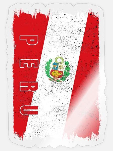 Peru Flagge - Sticker Größe S (10 x 10 cm) - Transparent glänzend